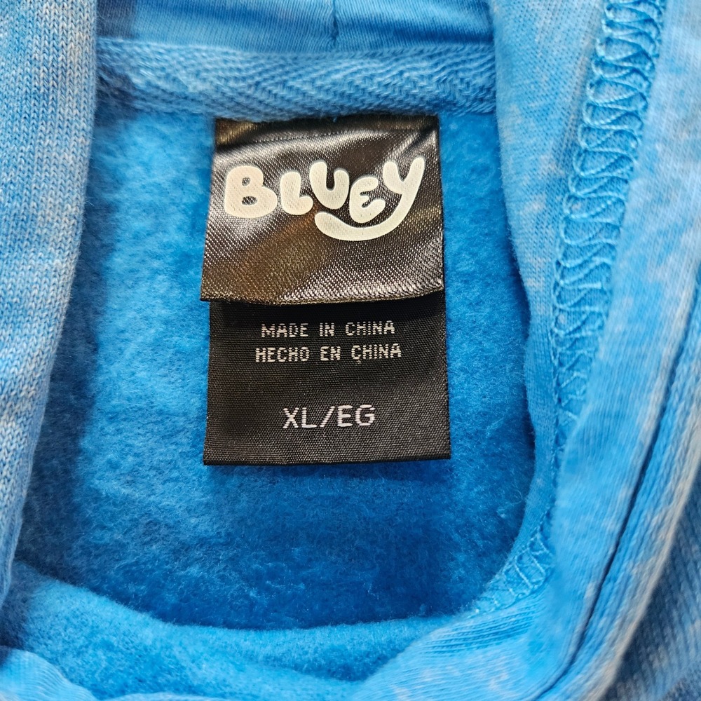 Bluey Let's Do This Graphic Hoodie Sweatshirt Men's‎ XL Distressed Blue - Picture 4 of 7